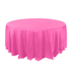 Polyester 132" Round Tablecloth Fuchsia - Seamless Chic Table Cover