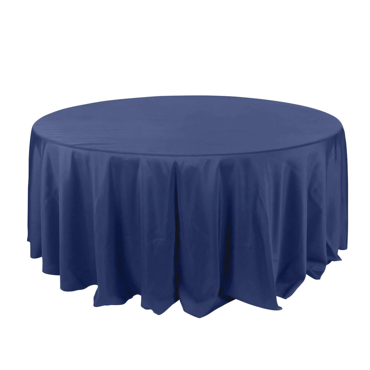 Polyester 132" Round Tablecloth Navy Blue - Seamless Chic Table Cover