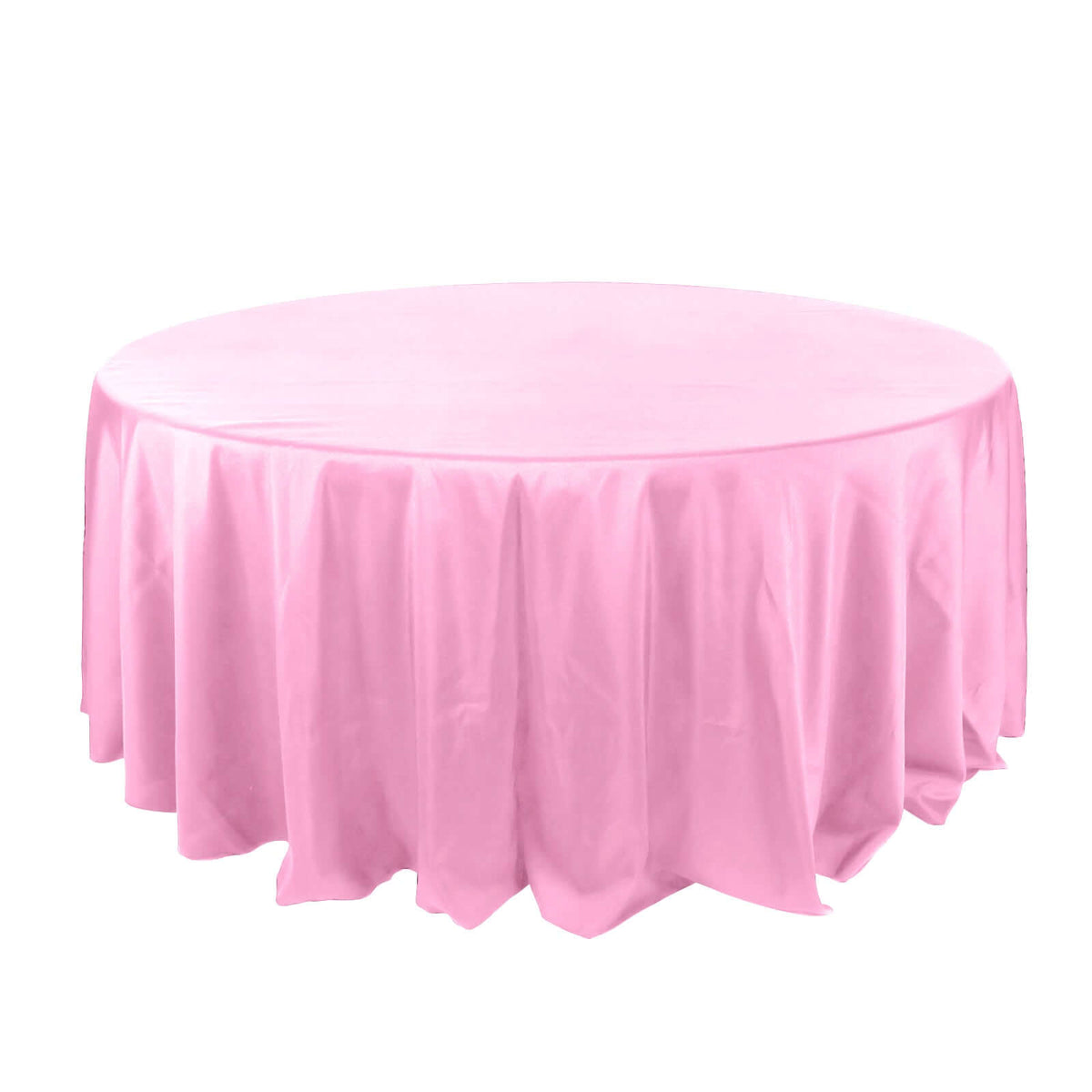 Polyester 132" Round Tablecloth Pink - Seamless Chic Table Cover