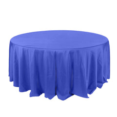 Polyester 132" Round Tablecloth Royal Blue - Seamless Chic Table Cover