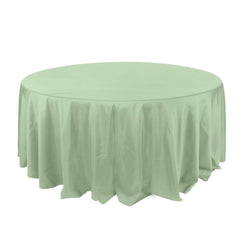 Polyester 132" Round Tablecloth Sage Green - Seamless Chic Table Cover