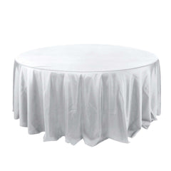 Polyester 132" Round Tablecloth Silver - Seamless Chic Table Cover