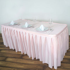 Polyester 21ft Table Skirt Blush - Classic Pleated Design