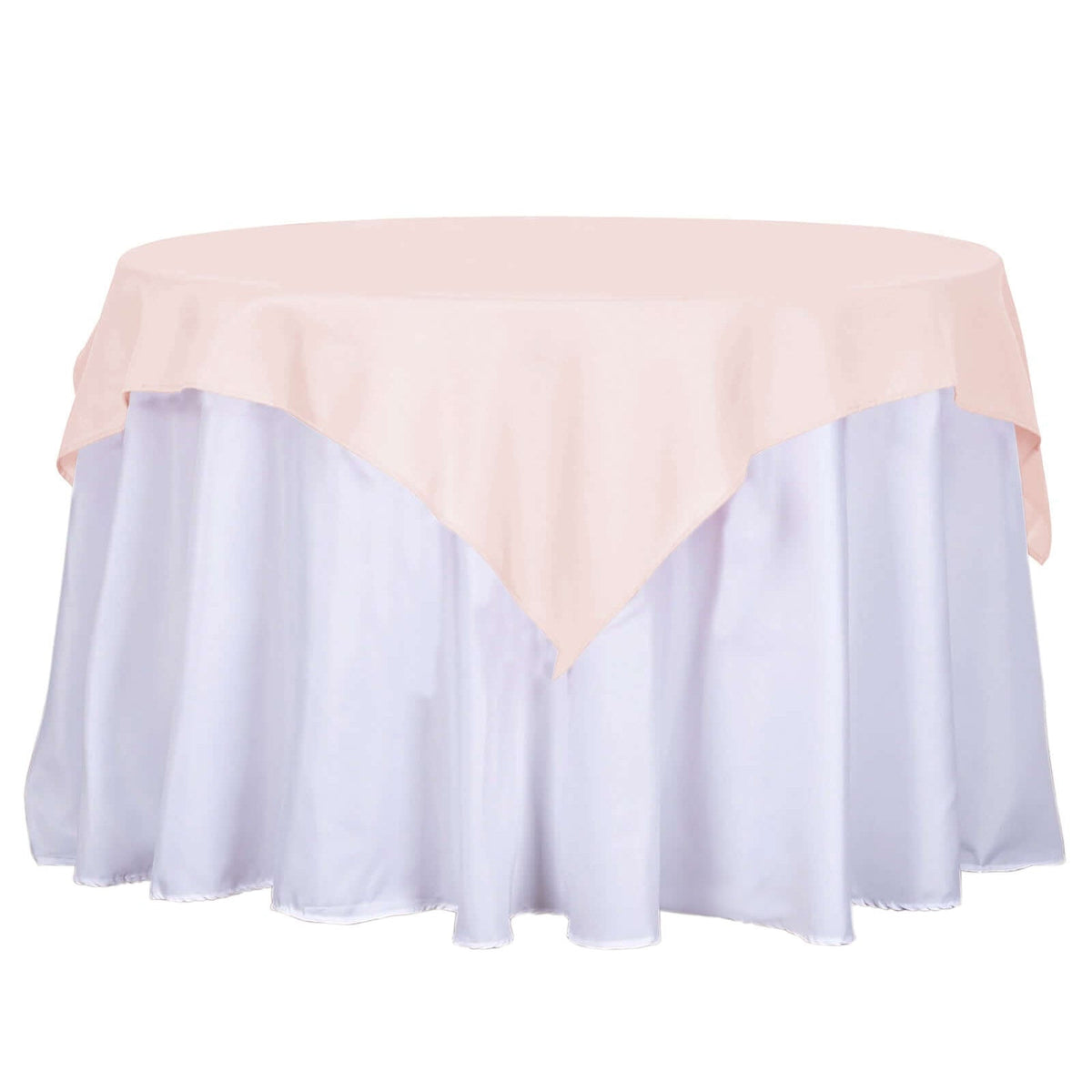 Polyester 54"x54" Table Overlay Square Tablecloth Blush - Wrinkle-Resistant & Durable Table Cover
