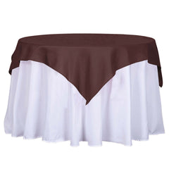 Polyester 54"x54" Table Overlay Square Tablecloth Chocolate - Wrinkle-Resistant & Durable Table Cover
