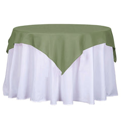 Polyester 54"x54" Table Overlay Square Tablecloth Dusty Sage Green - Wrinkle-Resistant & Durable Table Cover