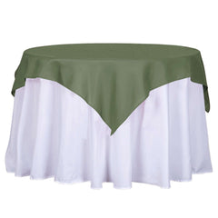 Polyester 54"x54" Table Overlay Square Tablecloth Olive Green - Wrinkle-Resistant & Durable Table Cover