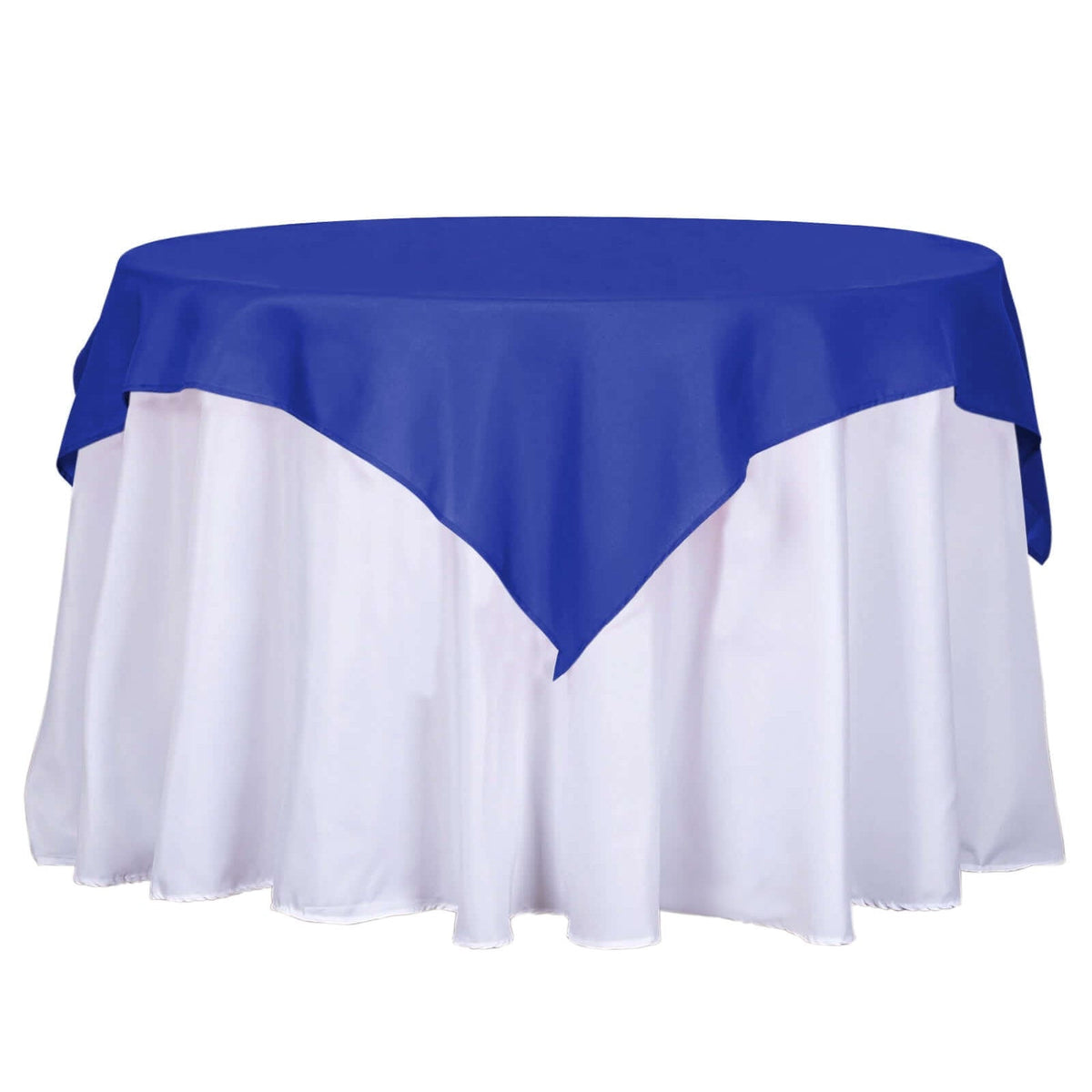 Polyester 54"x54" Table Overlay Square Tablecloth Royal Blue - Wrinkle-Resistant & Durable Table Cover