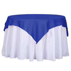 Polyester 54"x54" Table Overlay Square Tablecloth Royal Blue - Wrinkle-Resistant & Durable Table Cover