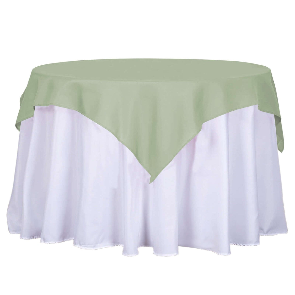 Polyester 54"x54" Table Overlay Square Tablecloth Sage Green - Wrinkle-Resistant & Durable Table Cover