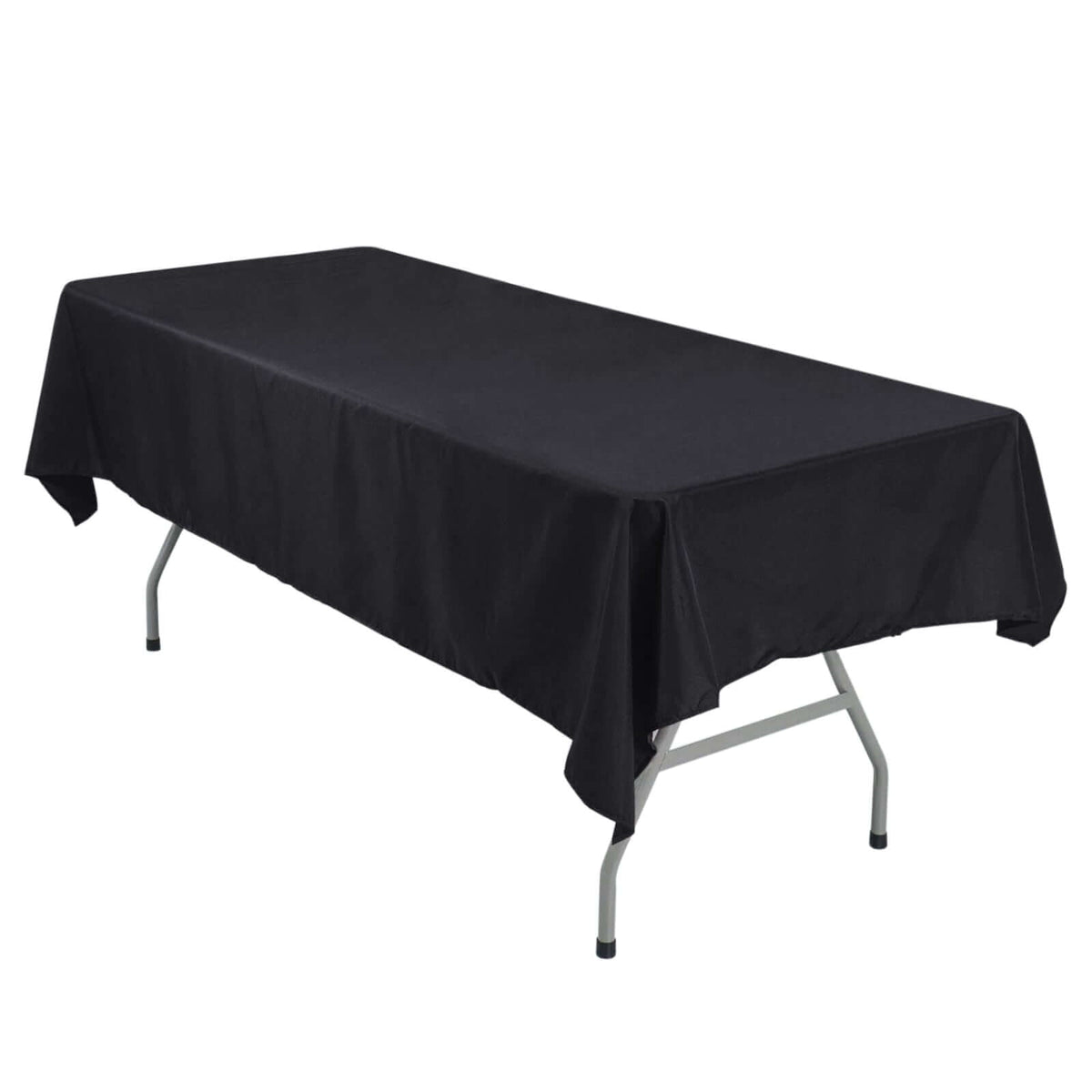 Polyester 54"x96" Rectangle Tablecloth Black - Wrinkle-Resistant & Easy-to-Care Table Cover