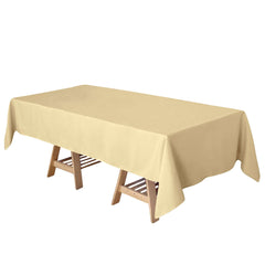 Polyester 60"x102" Rectangle Tablecloth Champagne - Durable and Stylish Table Cover