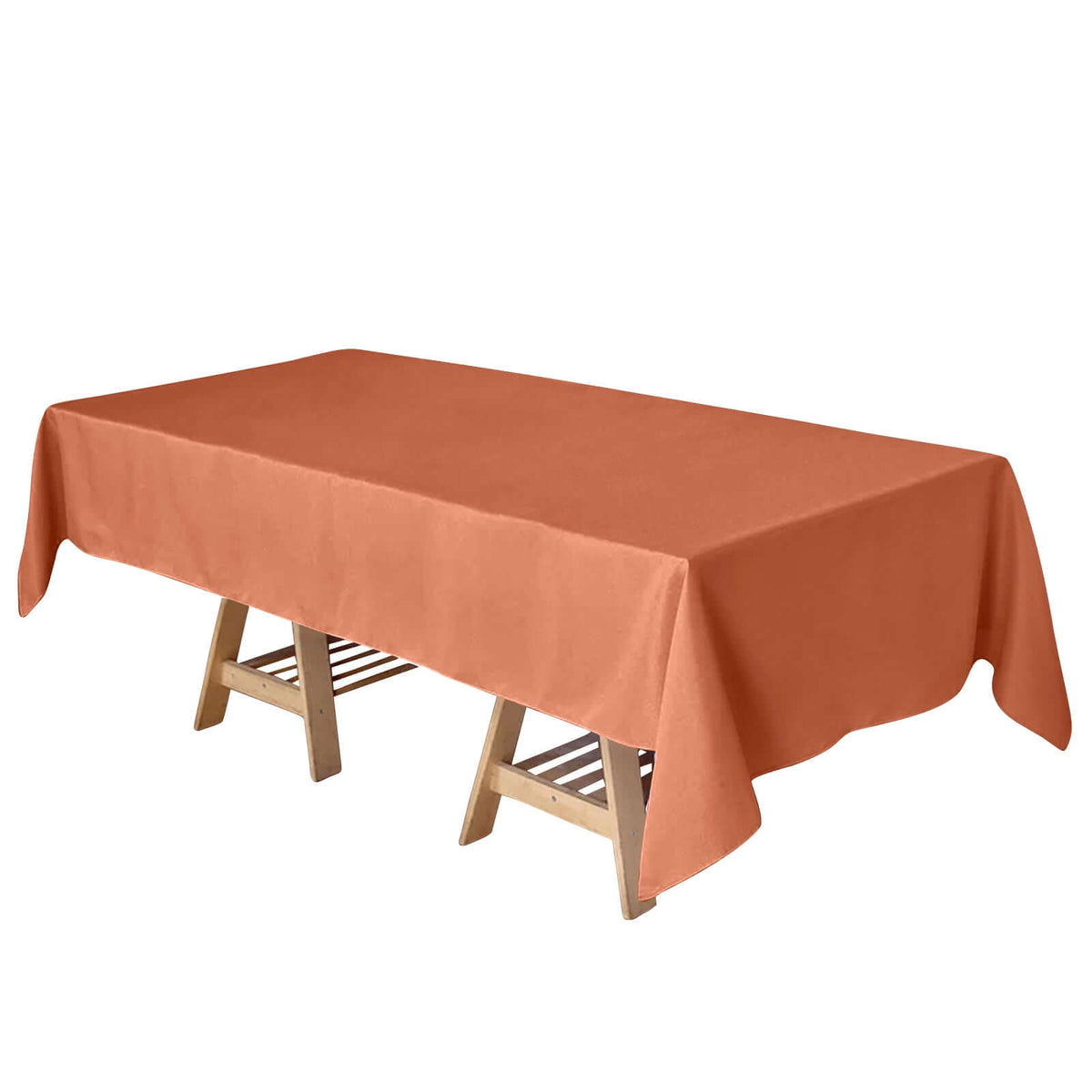Polyester 60"x102" Rectangle Tablecloth Terracotta (Rust) - Durable Table Cover