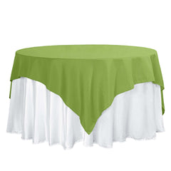 Polyester 70"x70" Table Overlay Square Tablecloth Apple Green - Wrinkle-Resistant & Durable Table Cover