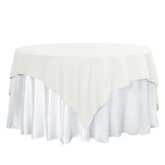 Polyester 70"x70" Table Overlay Square Tablecloth Ivory - Wrinkle-Resistant & Durable Table Cover