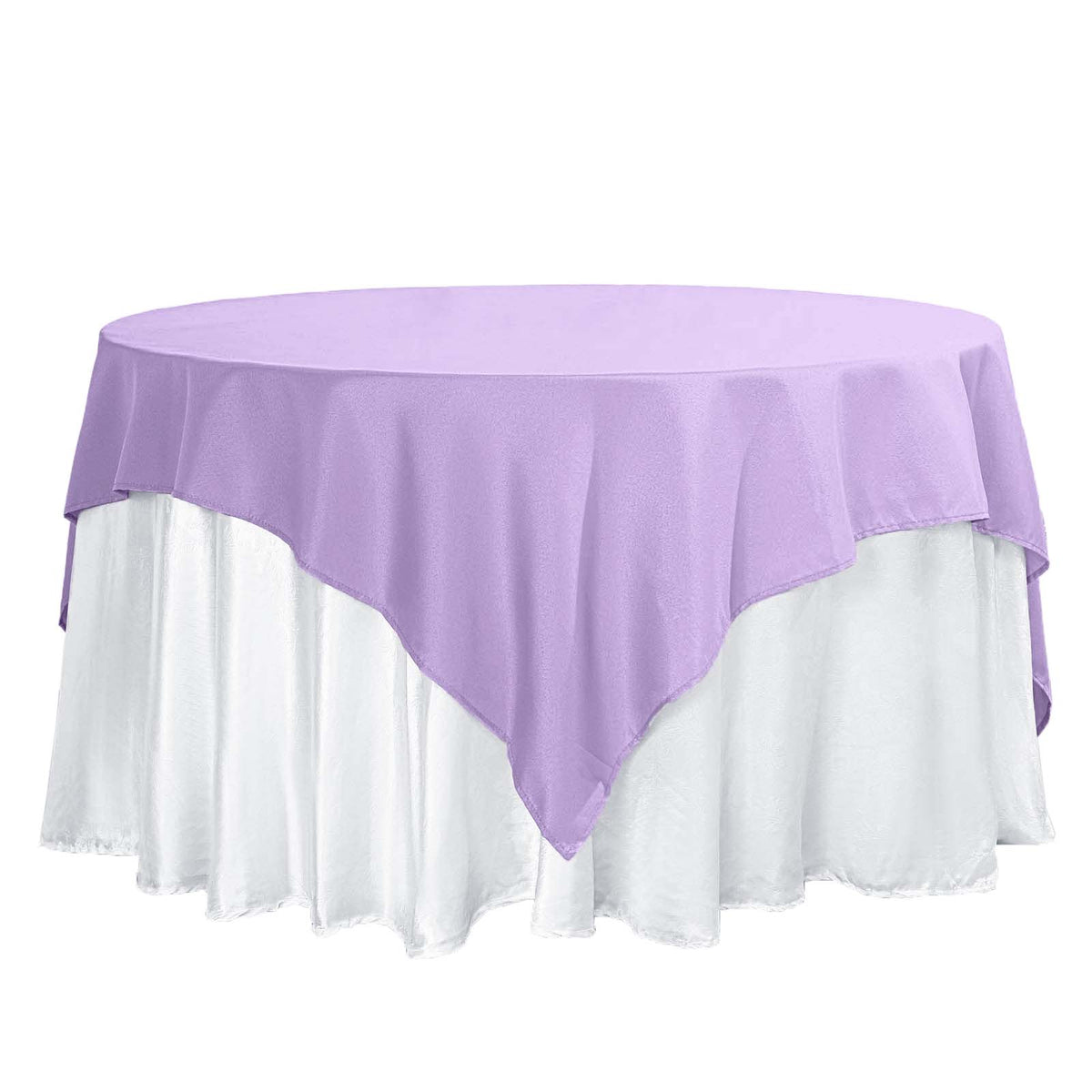Polyester 70"x70" Table Overlay Square Tablecloth Lavender Lilac - Wrinkle-Resistant & Durable Table Cover