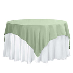 Polyester 70"x70" Table Overlay Square Tablecloth Sage Green - Wrinkle-Resistant & Durable Table Cover