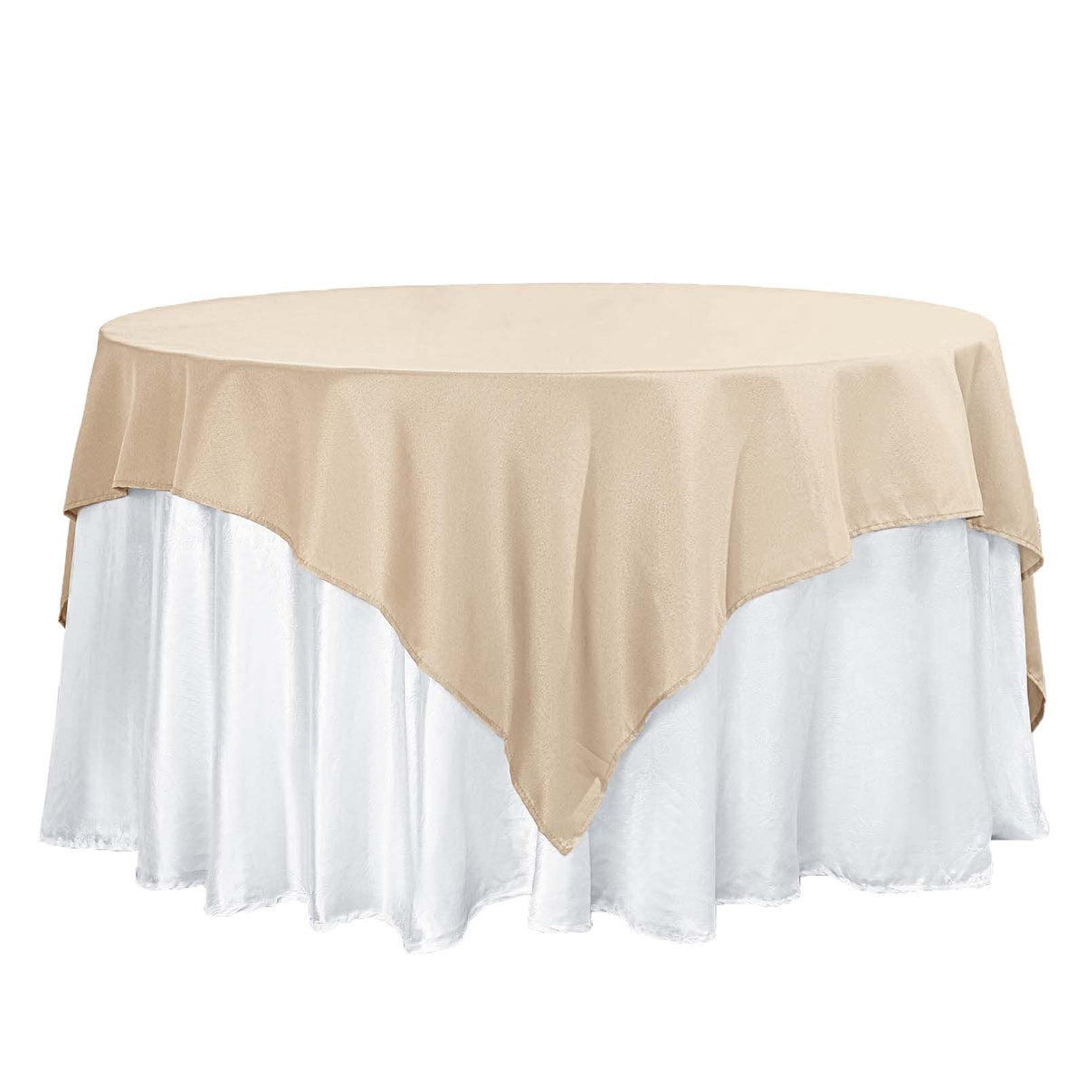 Polyester 70"x70" Table Overlay Square Tablecloth Nude - Wrinkle-Resistant & Durable Table Cover