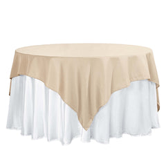 Polyester 70"x70" Table Overlay Square Tablecloth Nude - Wrinkle-Resistant & Durable Table Cover