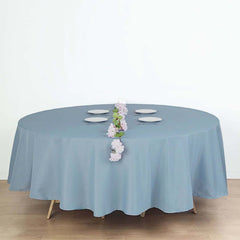 Polyester 90" Round Tablecloth Dusty Blue - Stain & Wrinkle-Resistant Table Cover