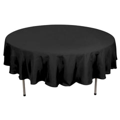 Polyester 90" Round Tablecloth Black - Stain and Wrinkle-Resistant Table Cover for Party & Gatherings