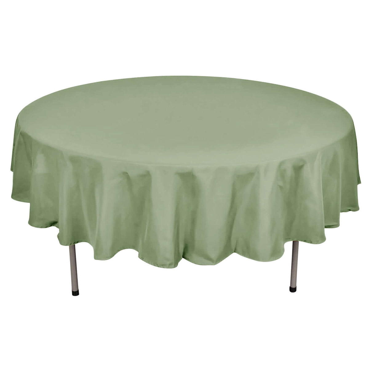 Polyester 90" Round Tablecloth Dusty Sage Green - Stain & Wrinkle-Resistant Table Cover