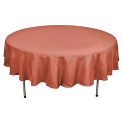 Polyester 90" Round Tablecloth Terracotta (Rust) - Stain & Wrinkle-Resistant Table Cover