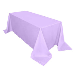 Polyester 90"x132" Rectangle Tablecloth Lavender Lilac - Seamless Wrinkle-Resistant Table Cover