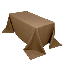 Polyester 90"x132" Rectangle Tablecloth Taupe - Seamless Wrinkle-Resistant Table Cover