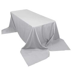 Polyester 90"x156" Rectangle Tablecloth Silver - Seamless Wrinkle-Resistant Table Cover