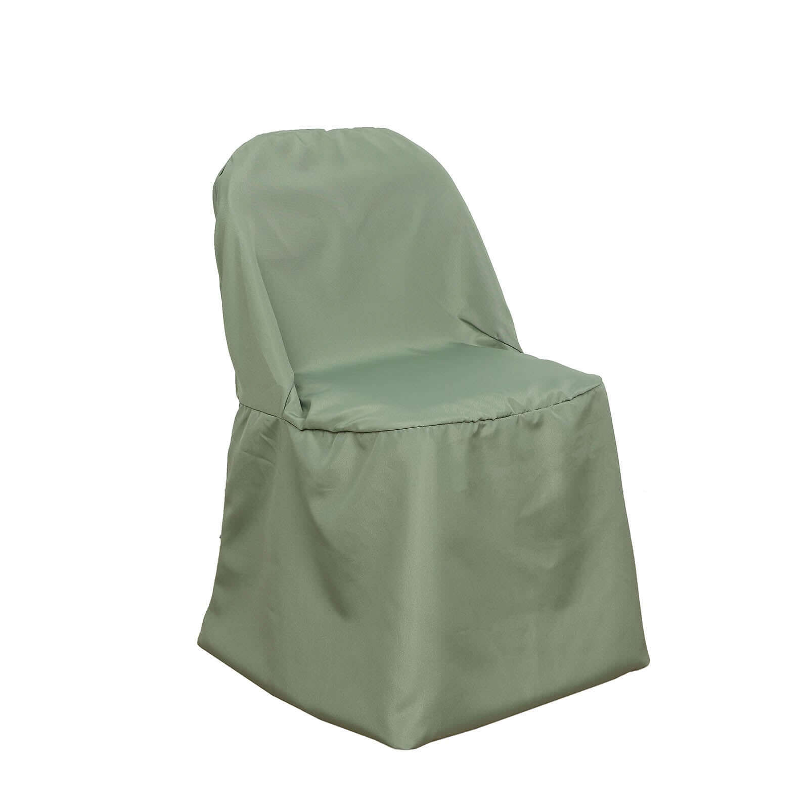 Polyester Slip On Folding Chair Covers Dusty Sage Green - Stain-Resistant Reusable Durable Fabric