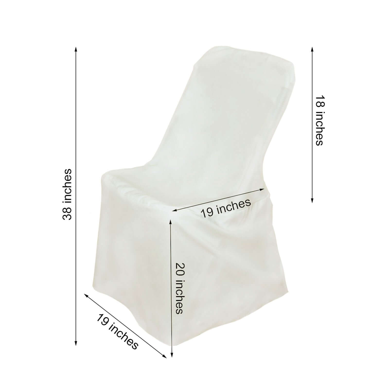 Polyester Chair Cover for Folding Lifetime Chairs Ivory - Reusable Durable Slip-On Cover