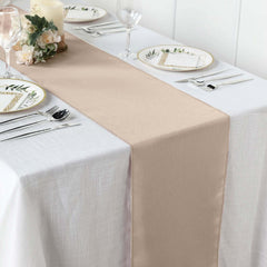 Polyester 12"x108" Table Runner Nude - Durable & Wrinkle-Resistant Table Decor