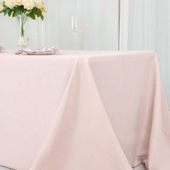 Premium Polyester 90"x132" Rectangle Tablecloth Blush - Seamless 220GSM Stain-Resistant Table Cover