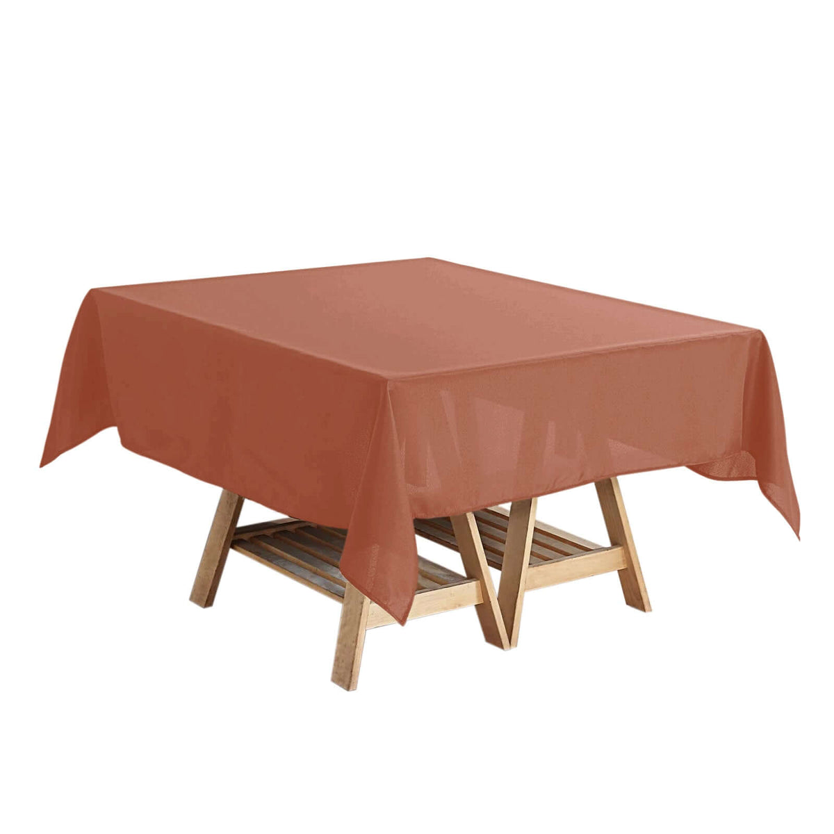 Polyester Square 54"x54" Tablecloth Terracotta (Rust) - Wrinkle-Resistant & Durable Table Cover