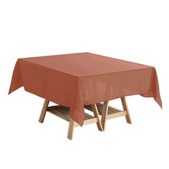 Polyester Square 54"x54" Tablecloth Terracotta (Rust) - Wrinkle-Resistant & Durable Table Cover