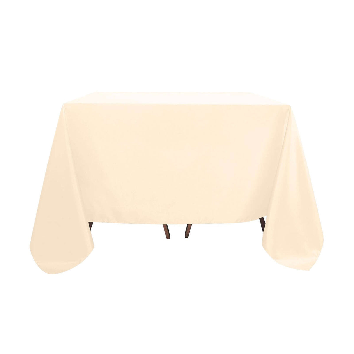 Polyester Square 90"x90" Tablecloth Beige - Wrinkle-Resistant & Durable Table Cover