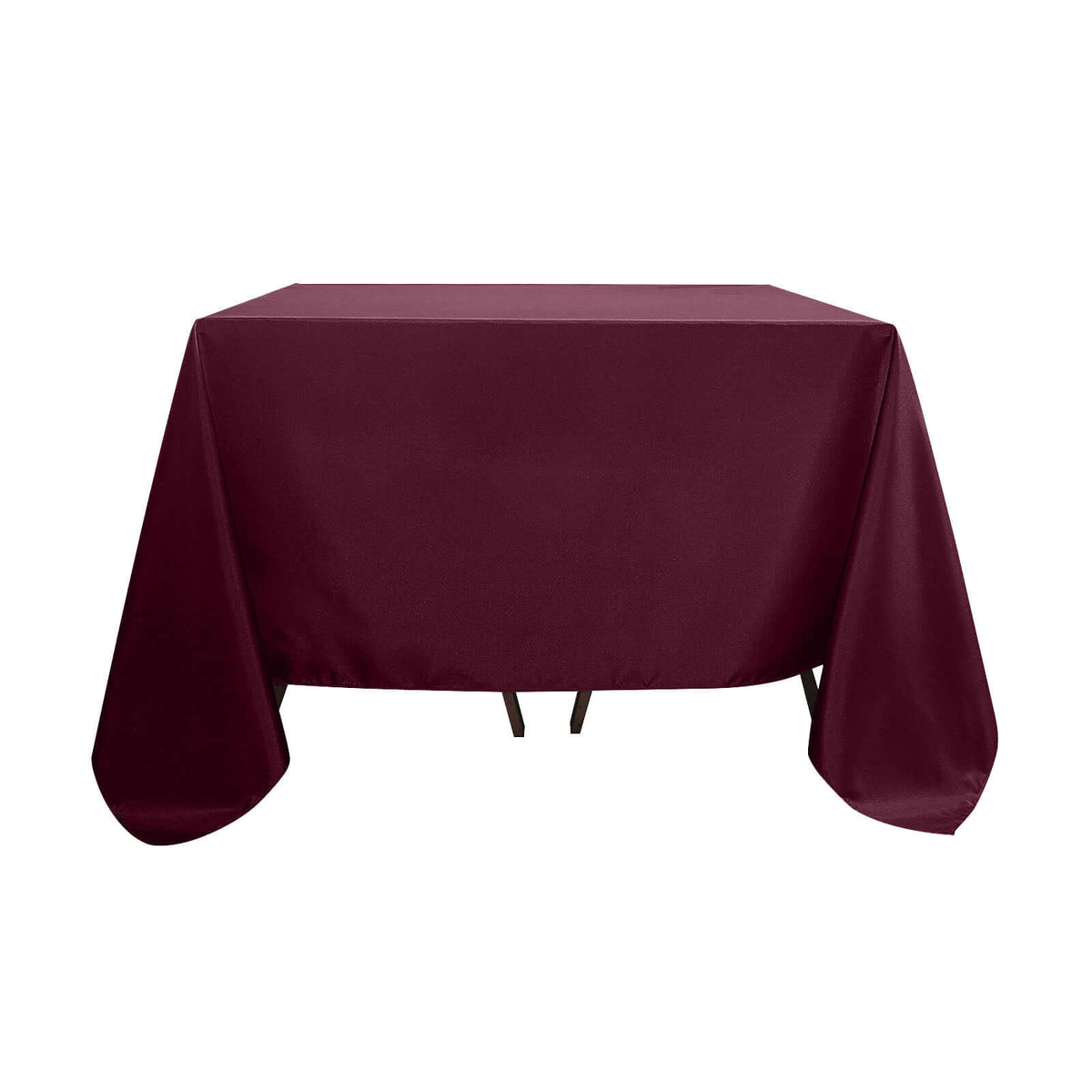 Polyester Square 90"x90" Tablecloth Burgundy - Wrinkle-Resistant & Durable Table Cover