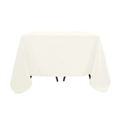 Polyester Square 90"x90" Tablecloth Ivory - Wrinkle-Resistant & Durable Table Cover