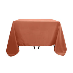 Polyester Square 90"x90" Tablecloth Terracotta (Rust) - Wrinkle-Resistant & Durable Table Cover