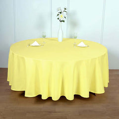 Polyester 108" Round Tablecloth Yellow - Wrinkle-Resistant Table Cover