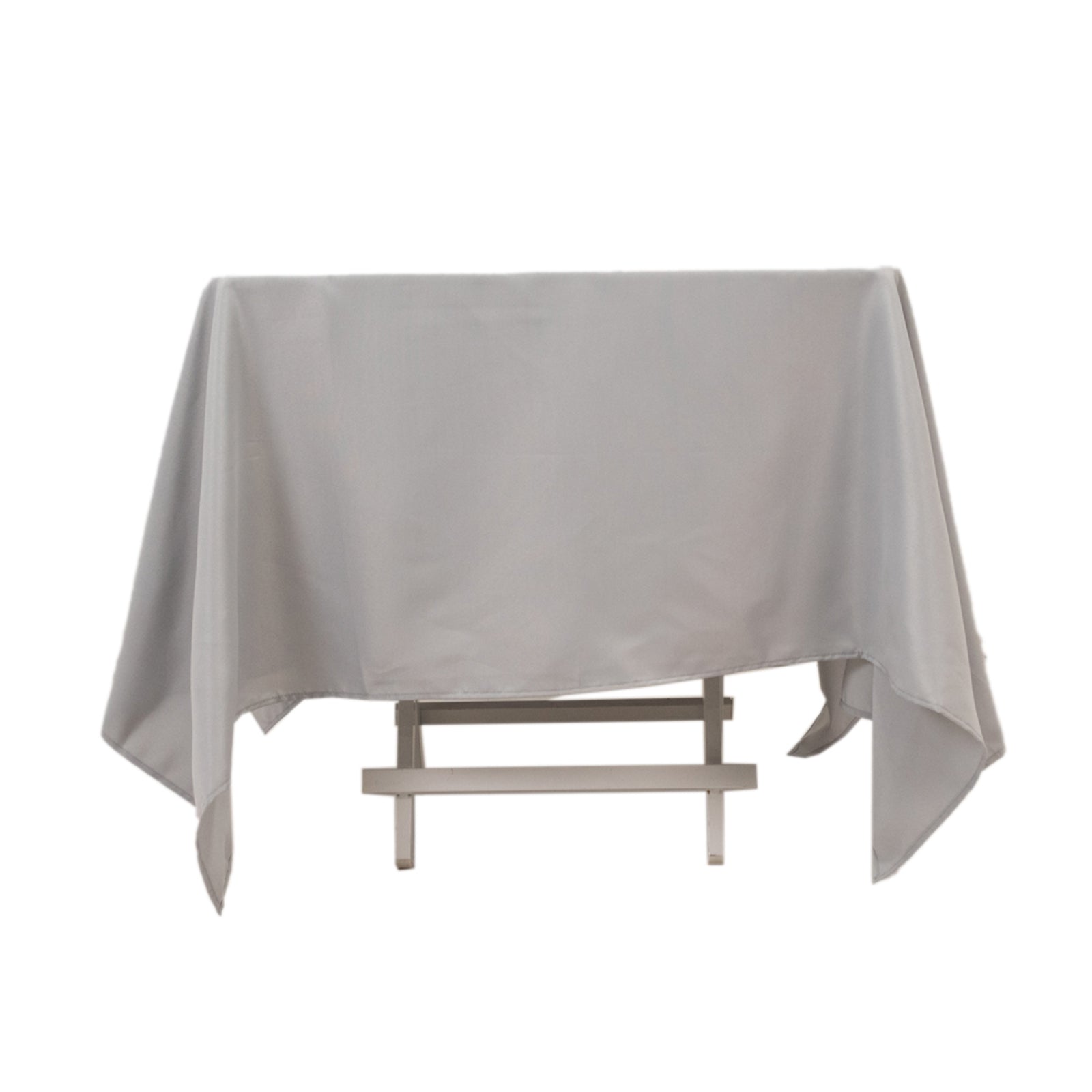 Premium Polyester Square Tablecloth 70"x70" Silver 220GSM Wrinkle-Resistant Table Cover