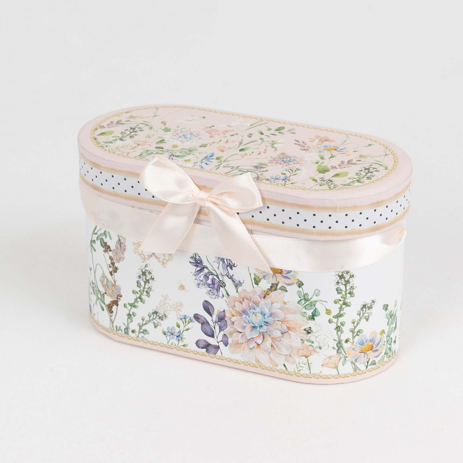 Blush Floral Design Bridal Shower Gift Set, 2 Pack Porcelain Tea Cups With Matching Keepsake Gift Box and Satin Ribbon Handle