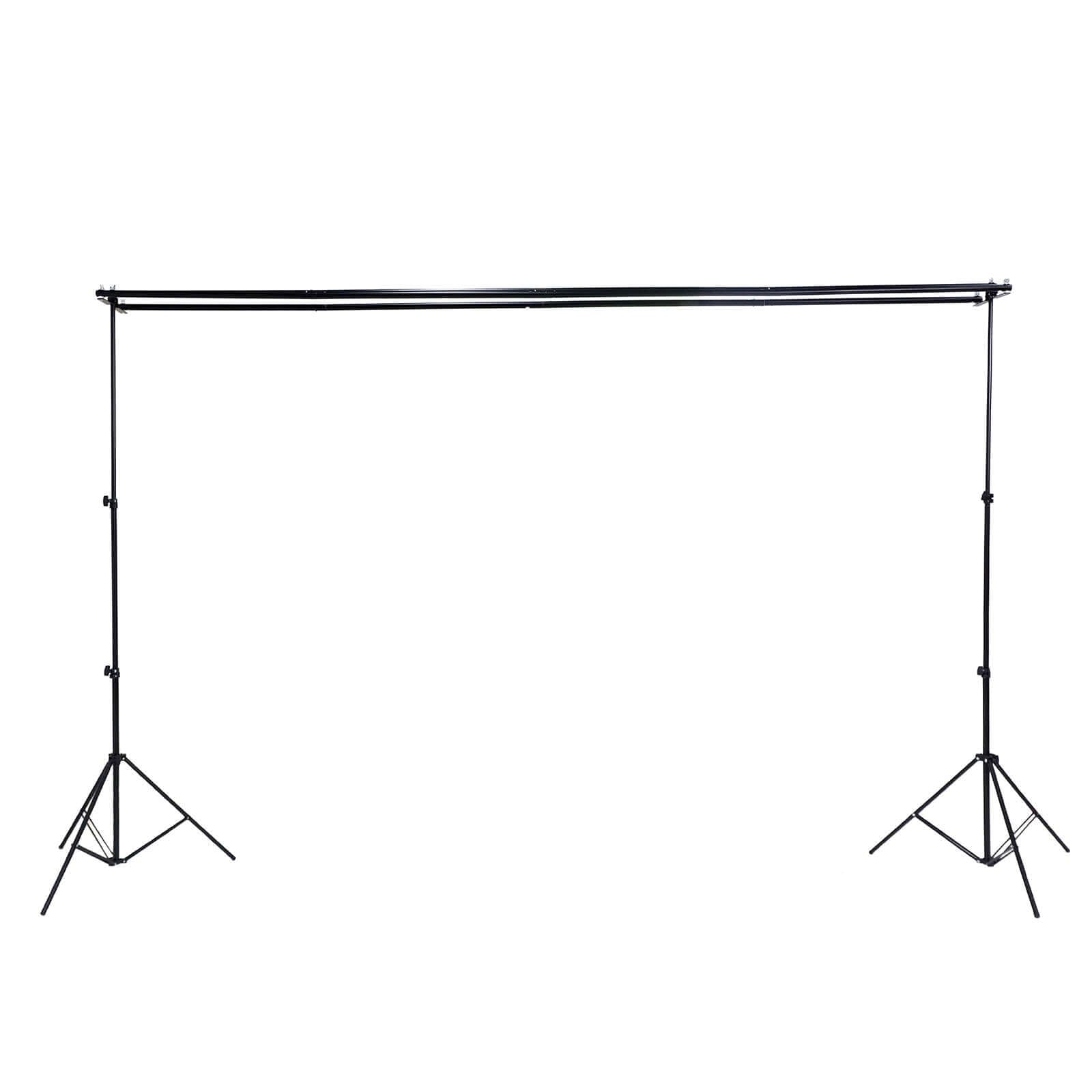8ftX10ft Metal Triple Crossbar Adjustable Photography Backdrop Stand