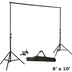 8ftX10ft Metal Adjustable Photography Backdrop Stand Kit and FREE Clips