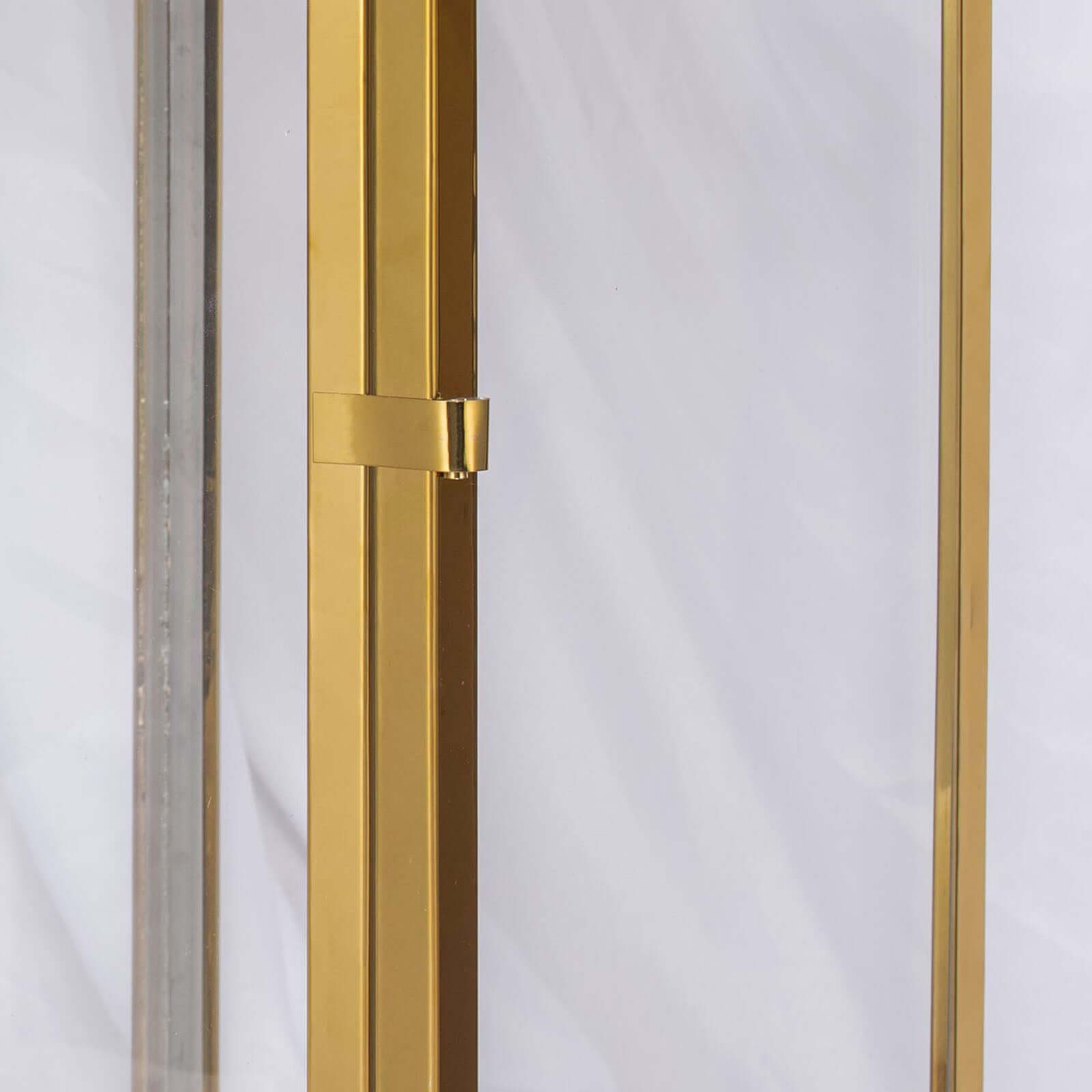 Stainless Steel Candle Lantern Vintage Top Design Gold - Outdoor Metal Patio Lantern Centerpiece 22"