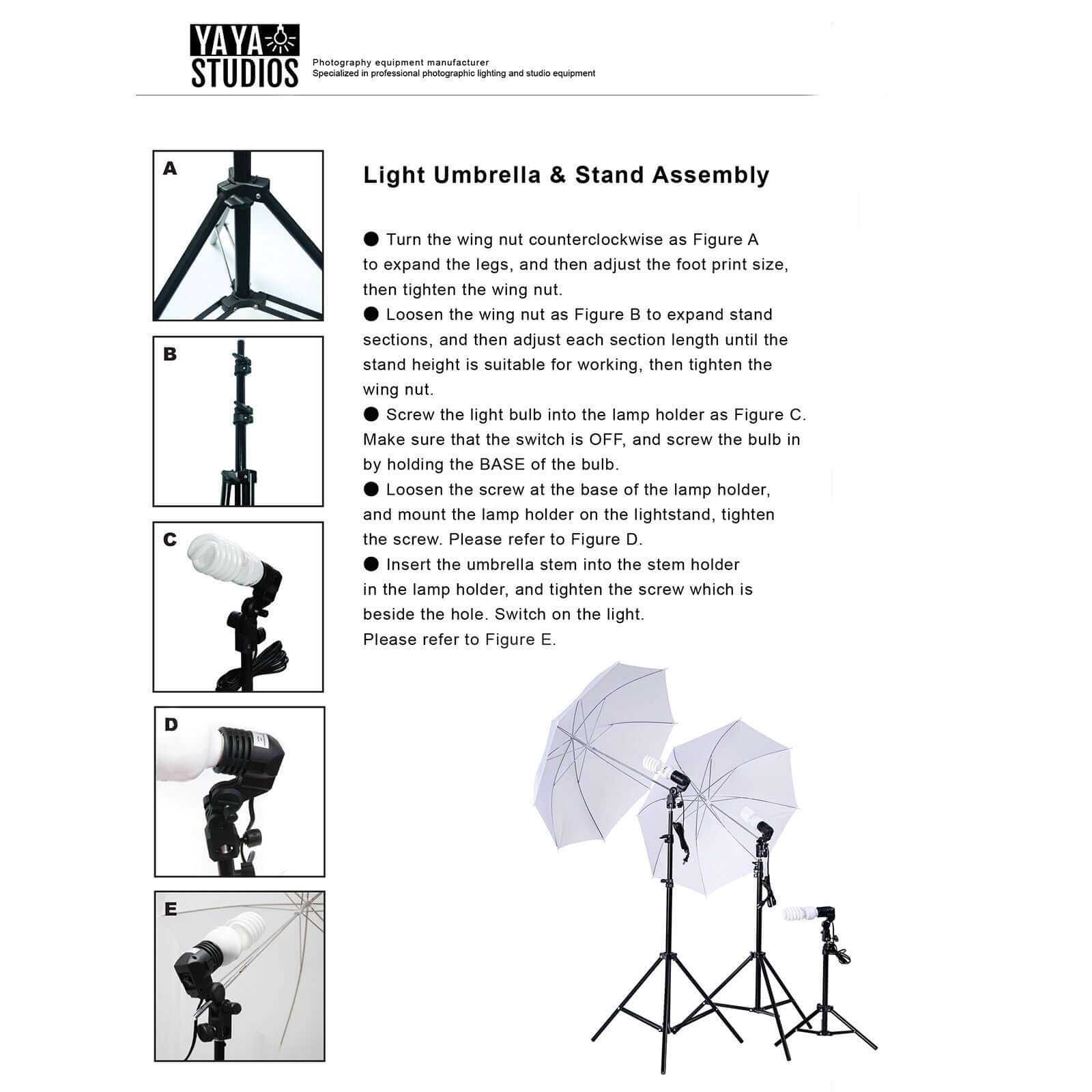 10ft Photo Video Studio Lighting & Background Support System Kit, 600W White Umbrella With Chromakey Backdrop Muslins (Green Black White) - Free Carry Case Included