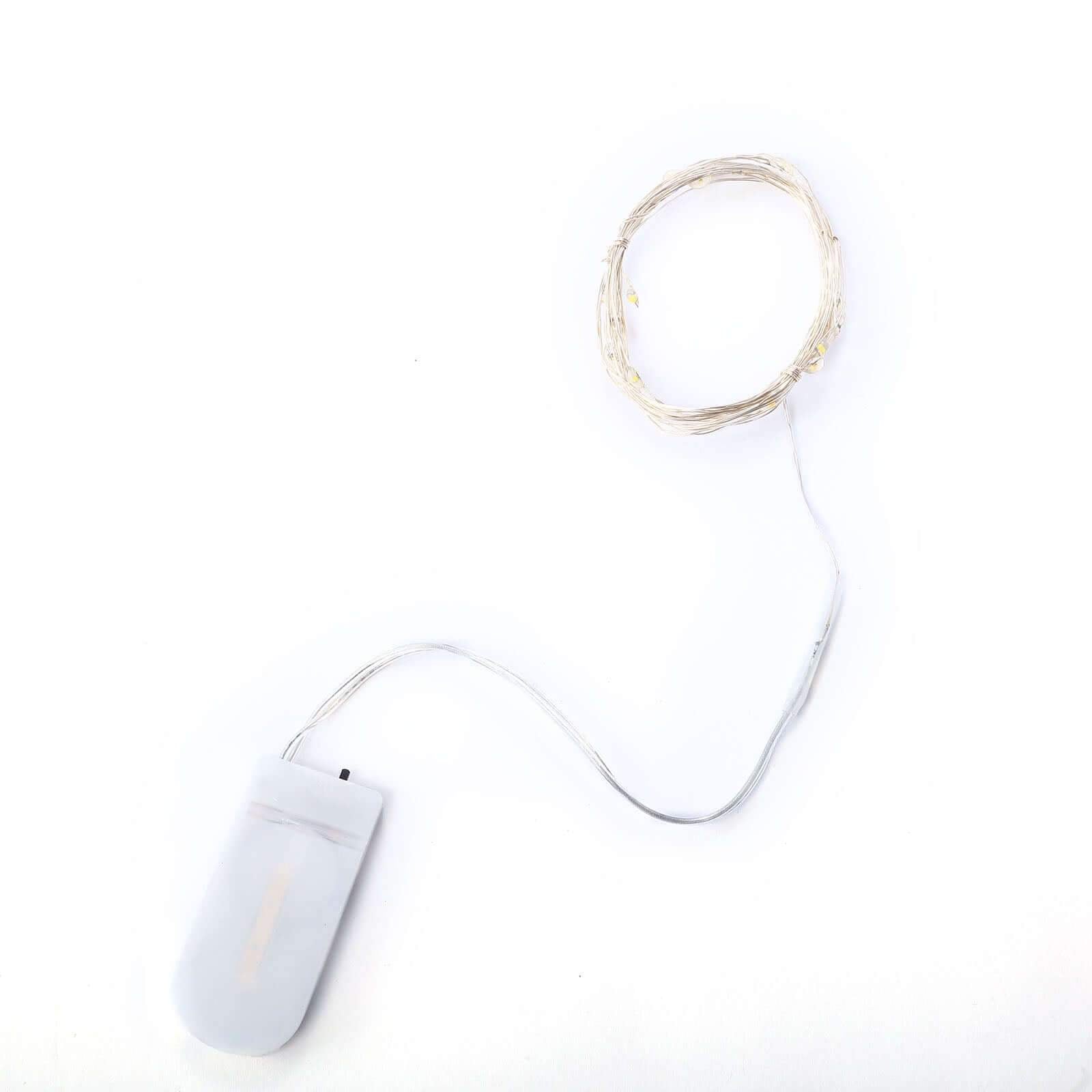 20 LED Micro Fairy String Lights Starry Bright Design Warm White - Battery Operated Party Accent 90"