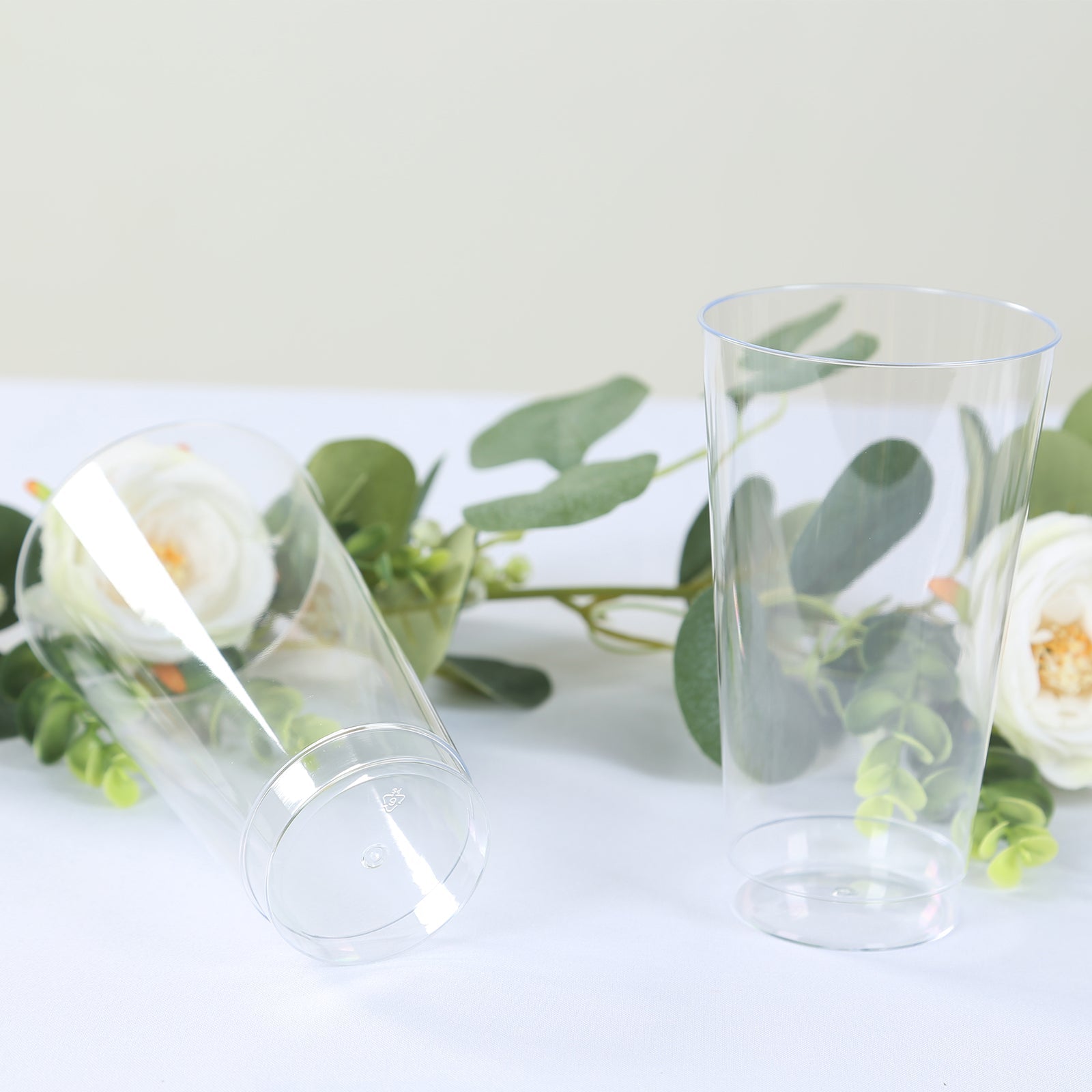 12-Pack Plastic Party Cups Clear - Durable Disposable Tumblers for Drinks 17oz 5.5"