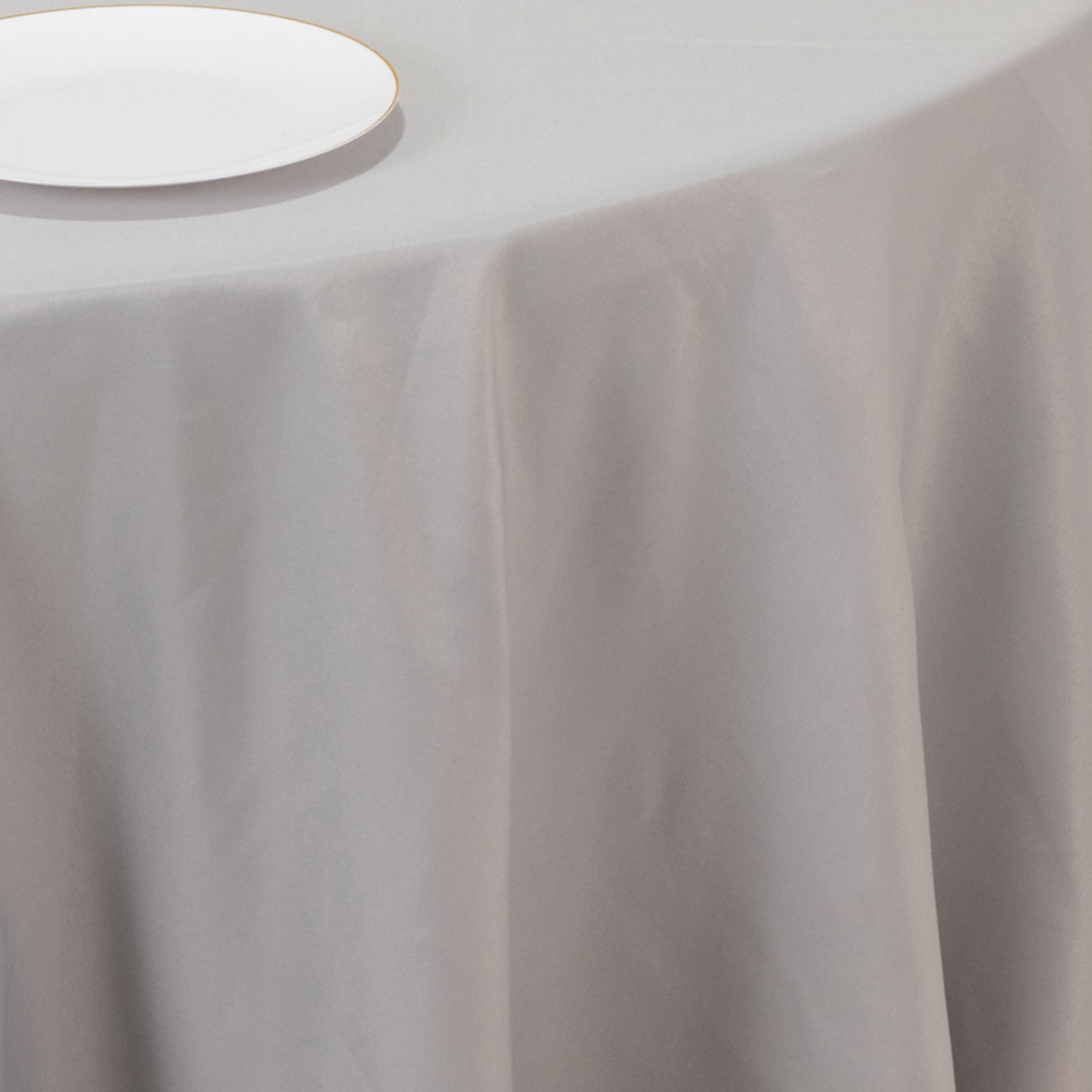Premium Polyester 108" Round Tablecloth Silver - Wrinkle-Resistant 220GSM Table Cover